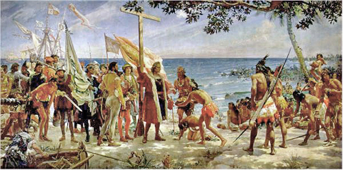 Cristóbal Colón desembarca en tierras americanas